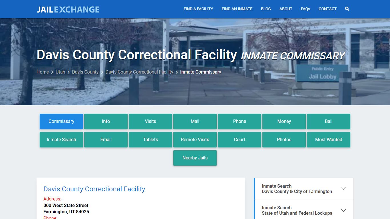 Davis County Correctional Facility Inmate Commissary - Jail Exchange